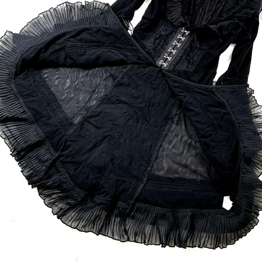 丸眼鏡さま専用♥️OZZONESTE♥️コルセット編み上げフリルドレス風カーデ