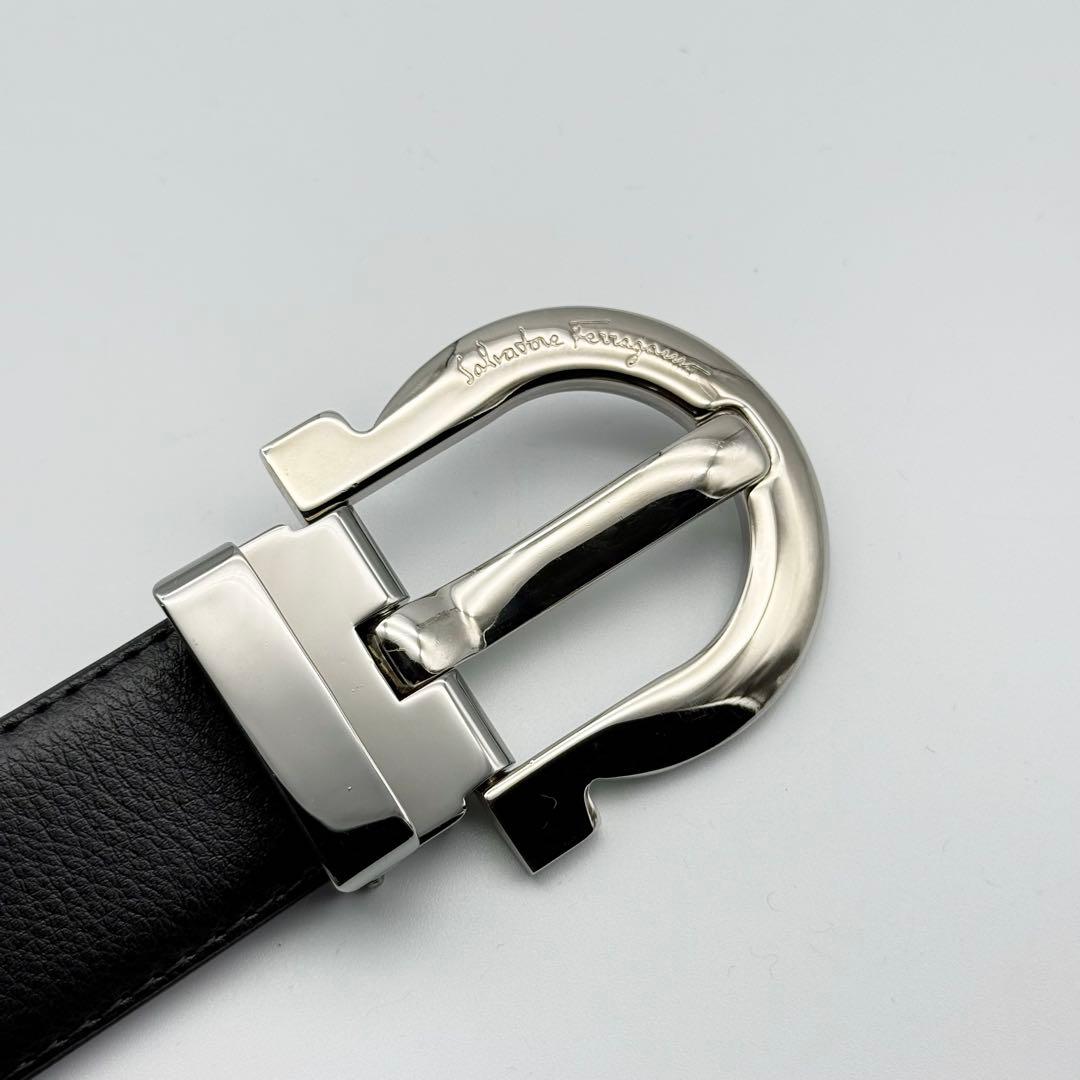 ✨美品✨フェラガモ ベルト ガンチーニ 新品ベルト シルバー金具 レザー メンズ