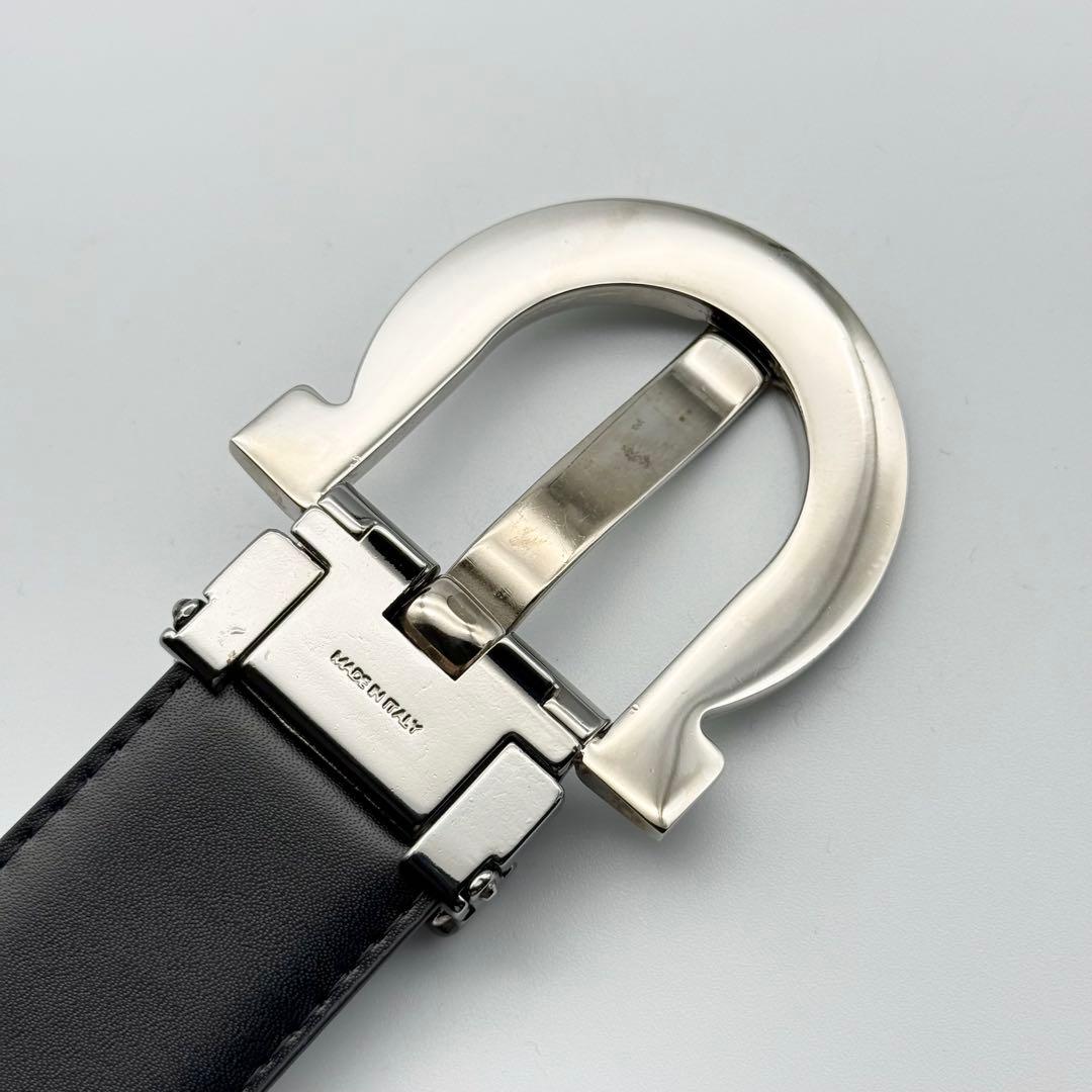 ✨美品✨フェラガモ ベルト ガンチーニ 新品ベルト シルバー金具 レザー メンズ