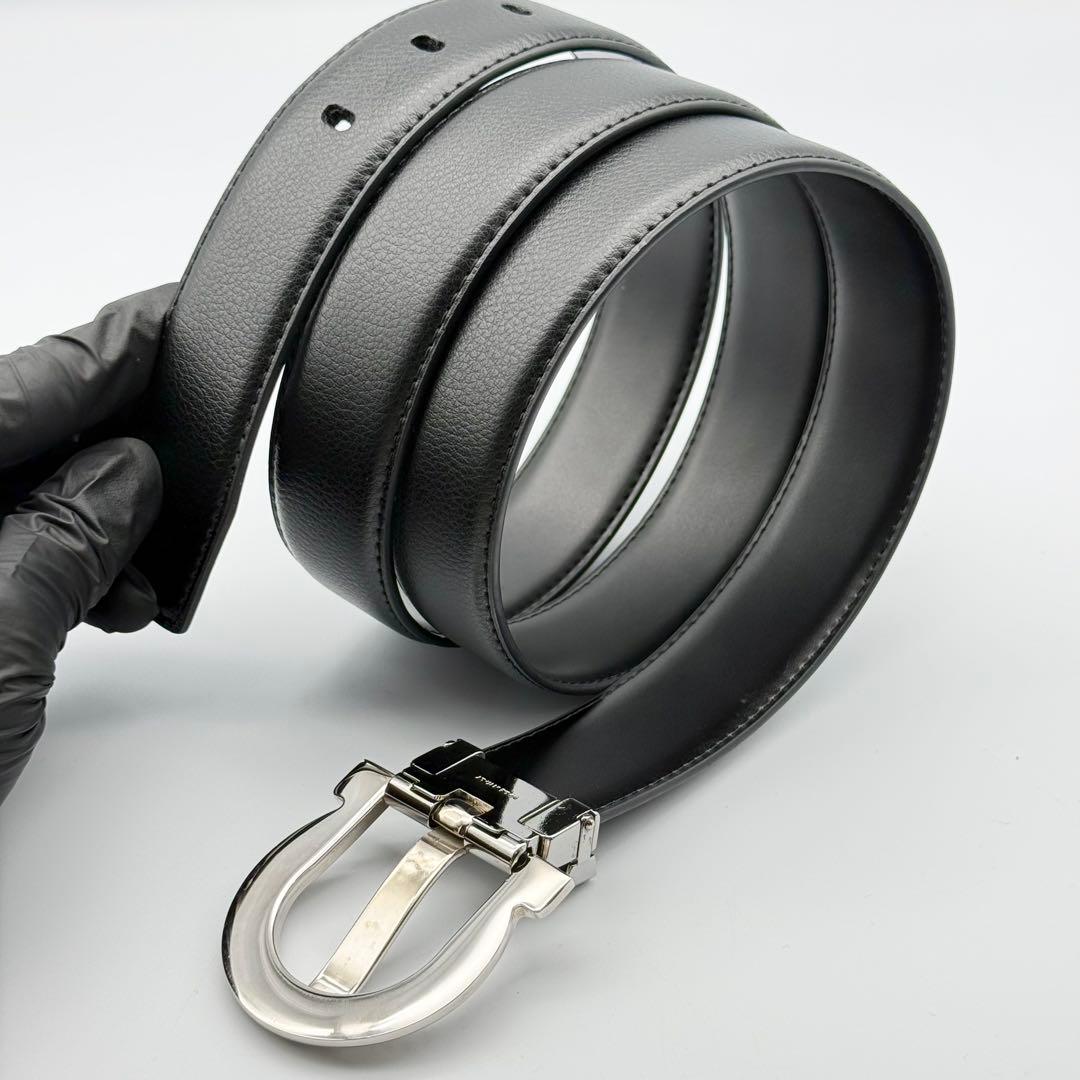 ✨美品✨フェラガモ ベルト ガンチーニ 新品ベルト シルバー金具 レザー メンズ