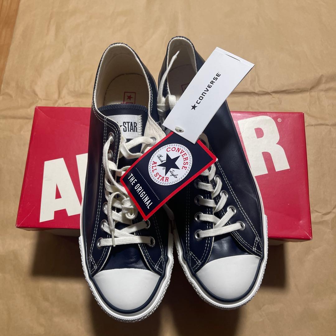 未使用品　コンバース AS J OXネイビー レザー ローカット スニーカー