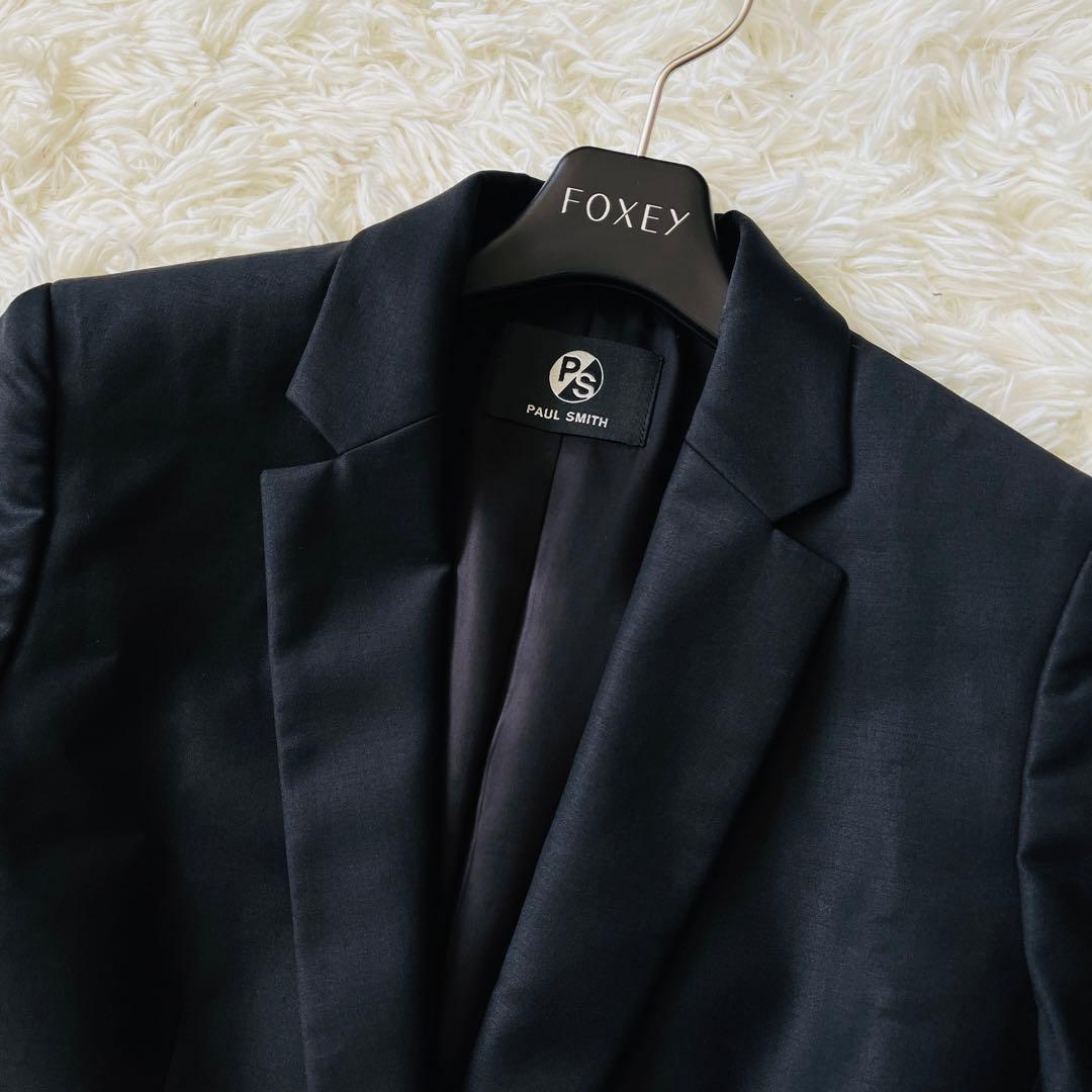 【未使用級✨】ポールスミス　パンツスーツ上下　裏地花柄　1B　ドット柄　黒