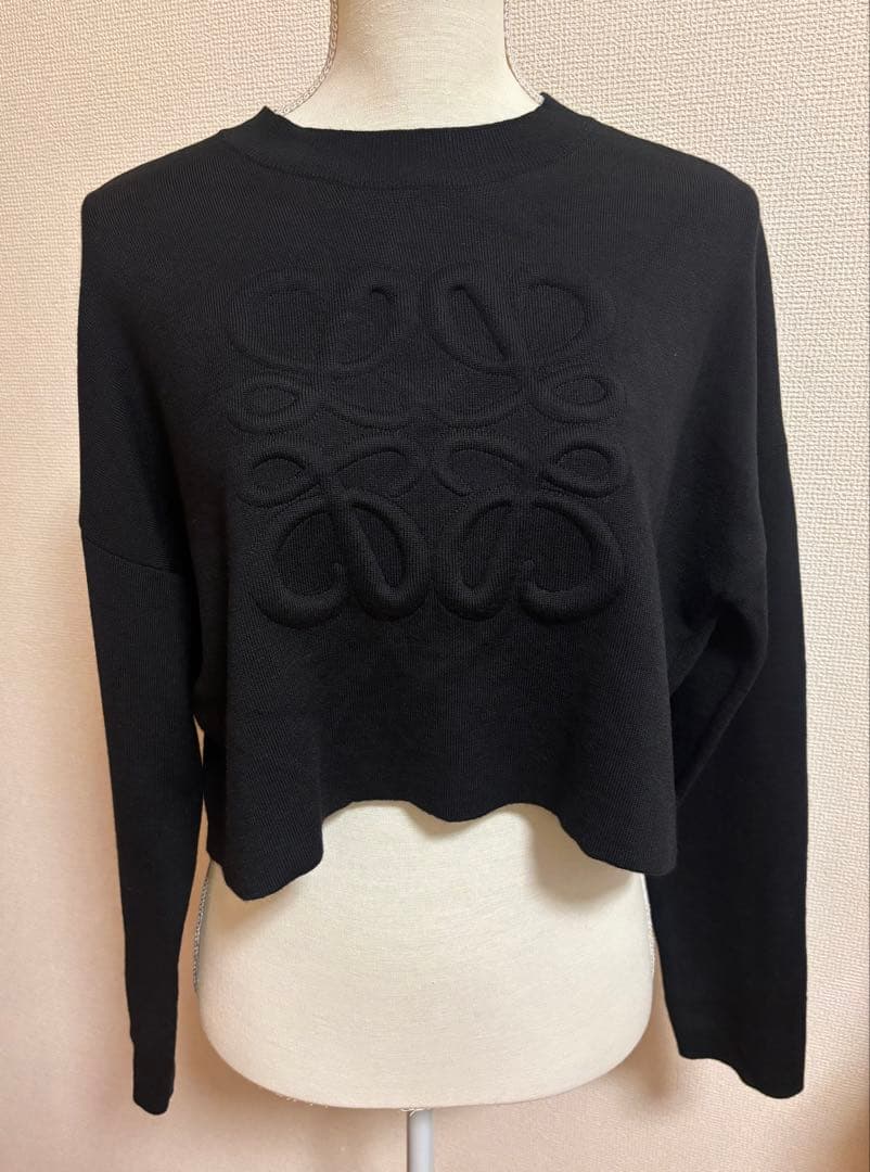 LOEWE アナグラム セーター　ウール　ブラック　ロエベ