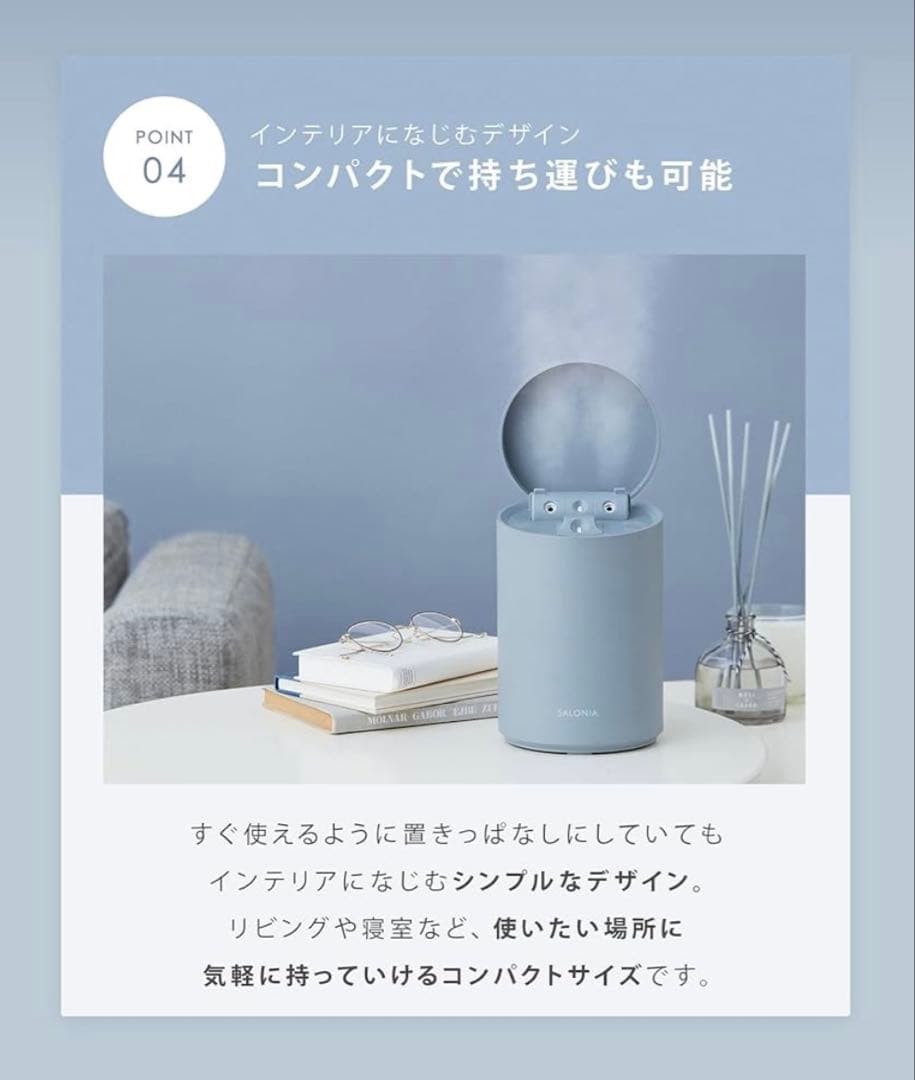 SALONIA フェイススチーマー グレー