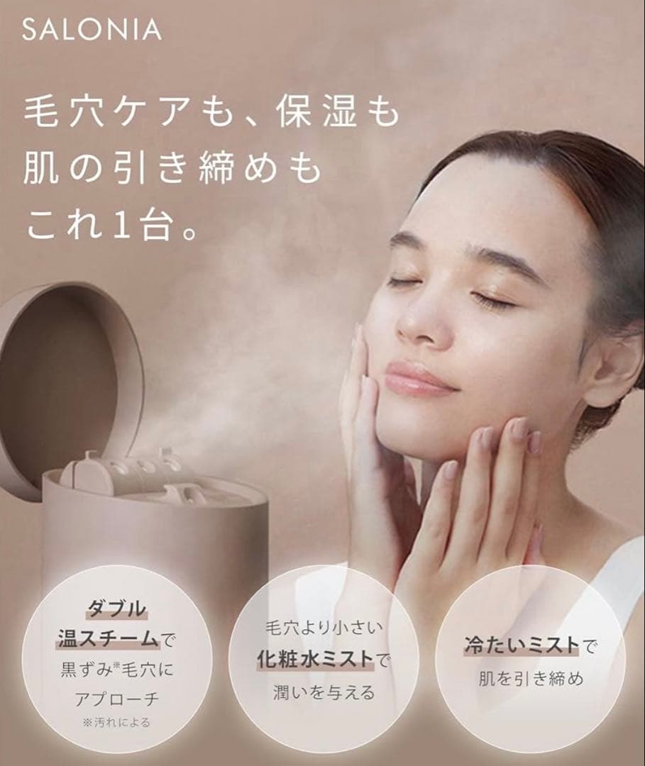 SALONIA フェイススチーマー グレー