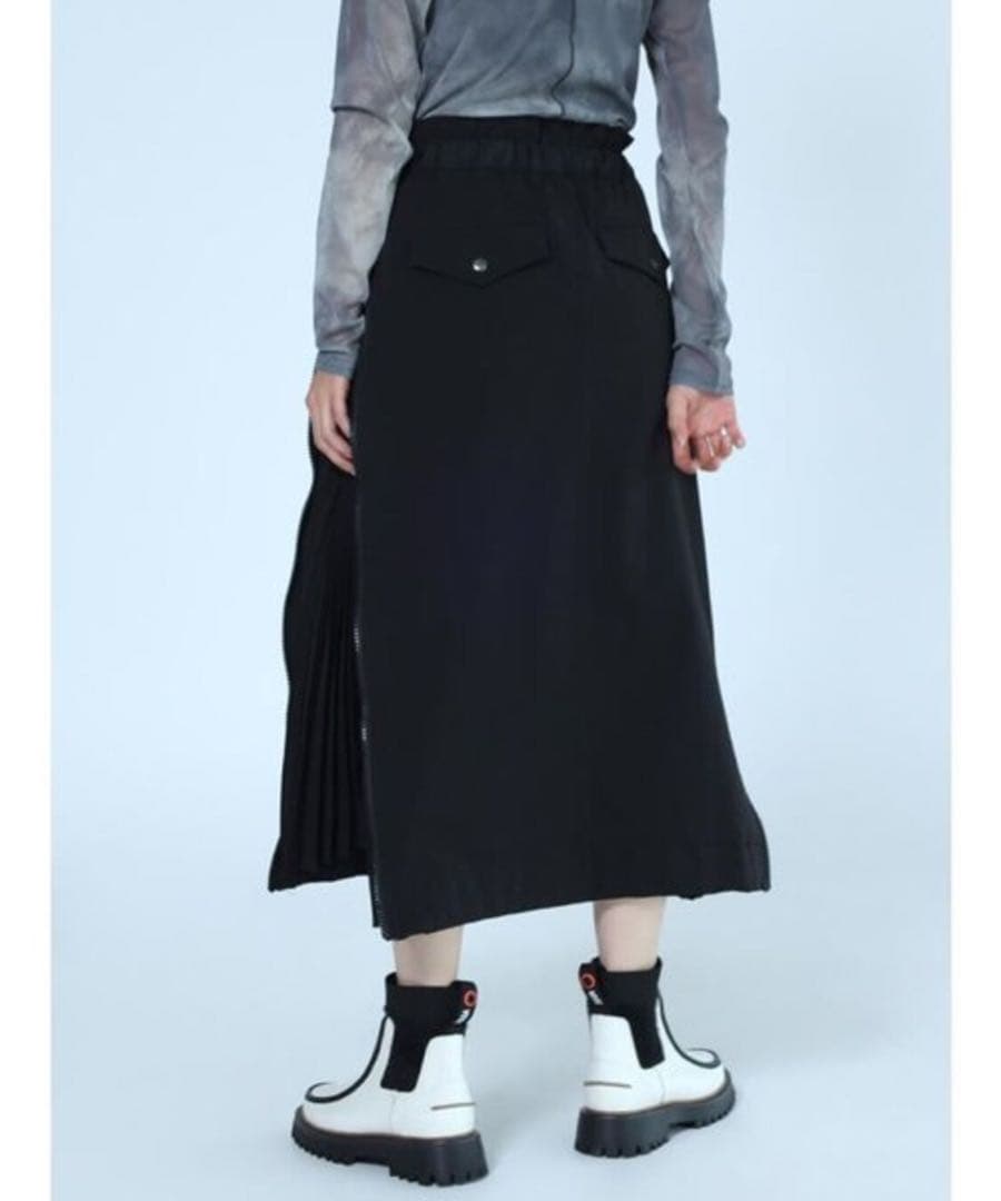 LASUD ラシュッド　ジップインプリーツスカート　ブラック　ヤマダヤ