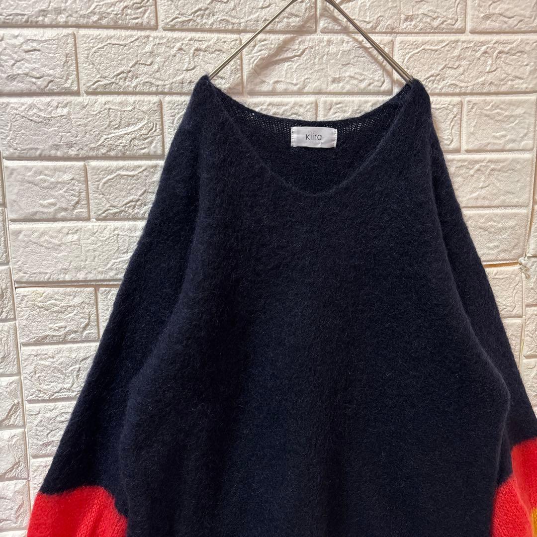 KiiRA キーラ バルーンスリーブ モヘヤ ミックス ニット フリーサイズ