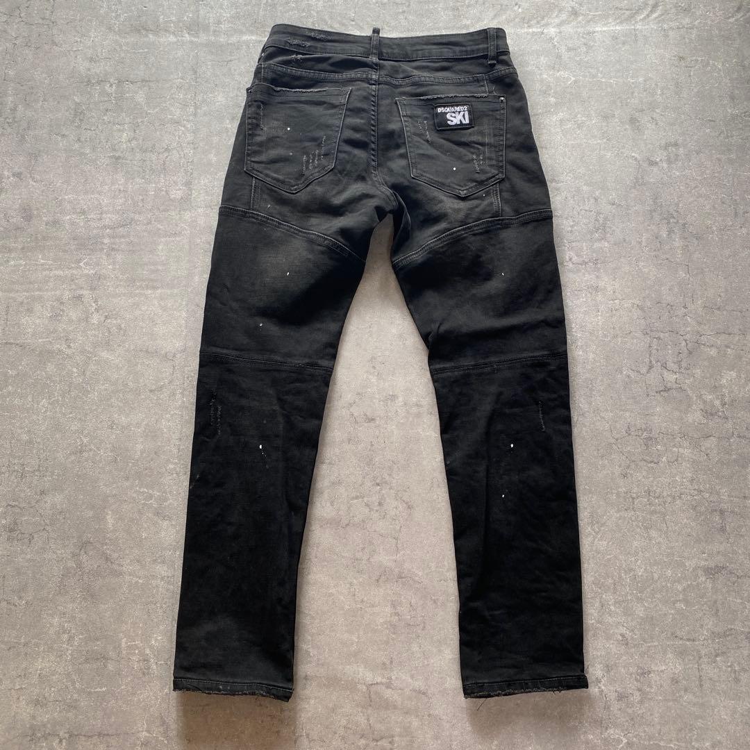 DSQUARED2 ブラックデニム　ダメージペイント　グランジ　W31 ジーンズ