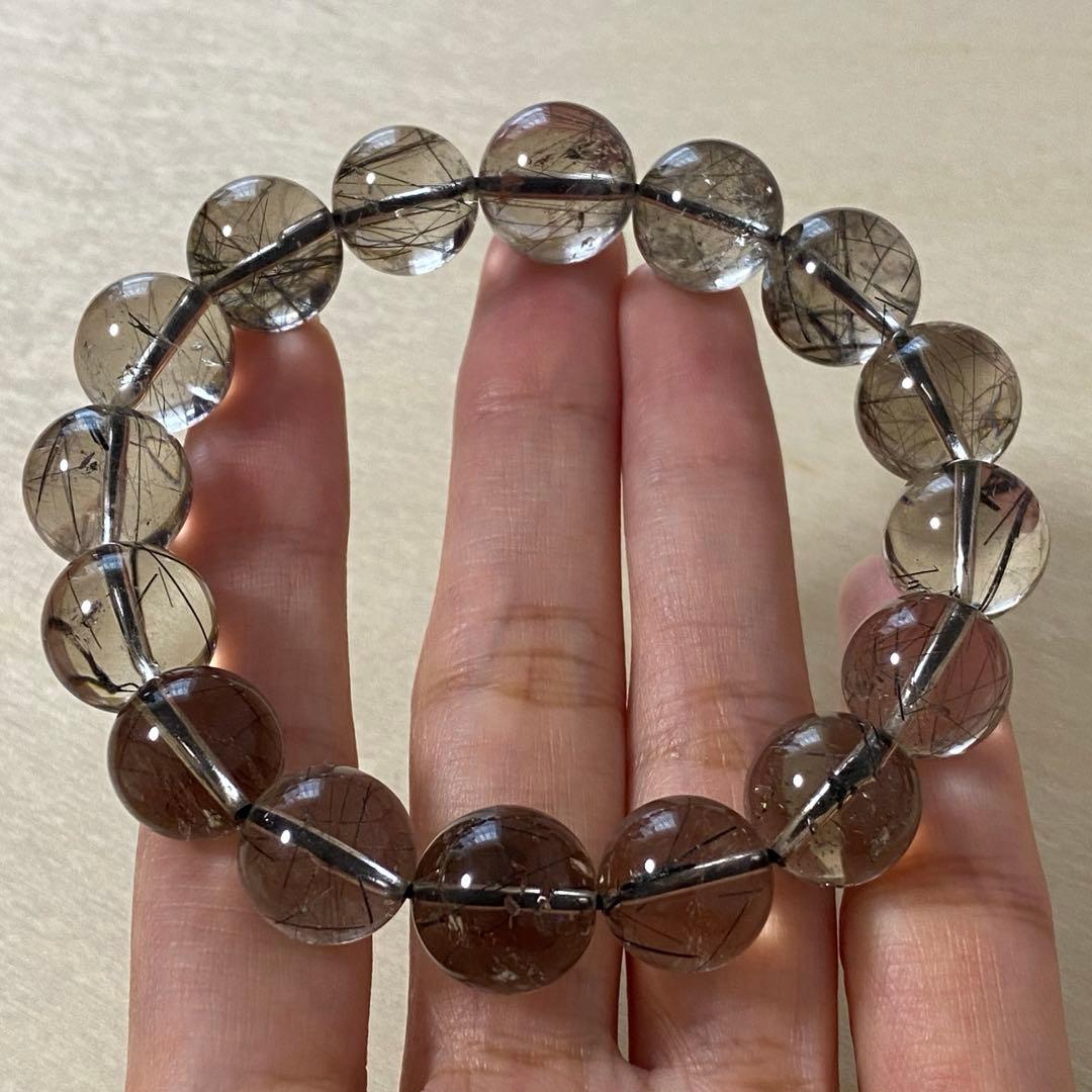 【9/17まで価格!!】ブラックルチルクォーツ 大玉 ブレスレット