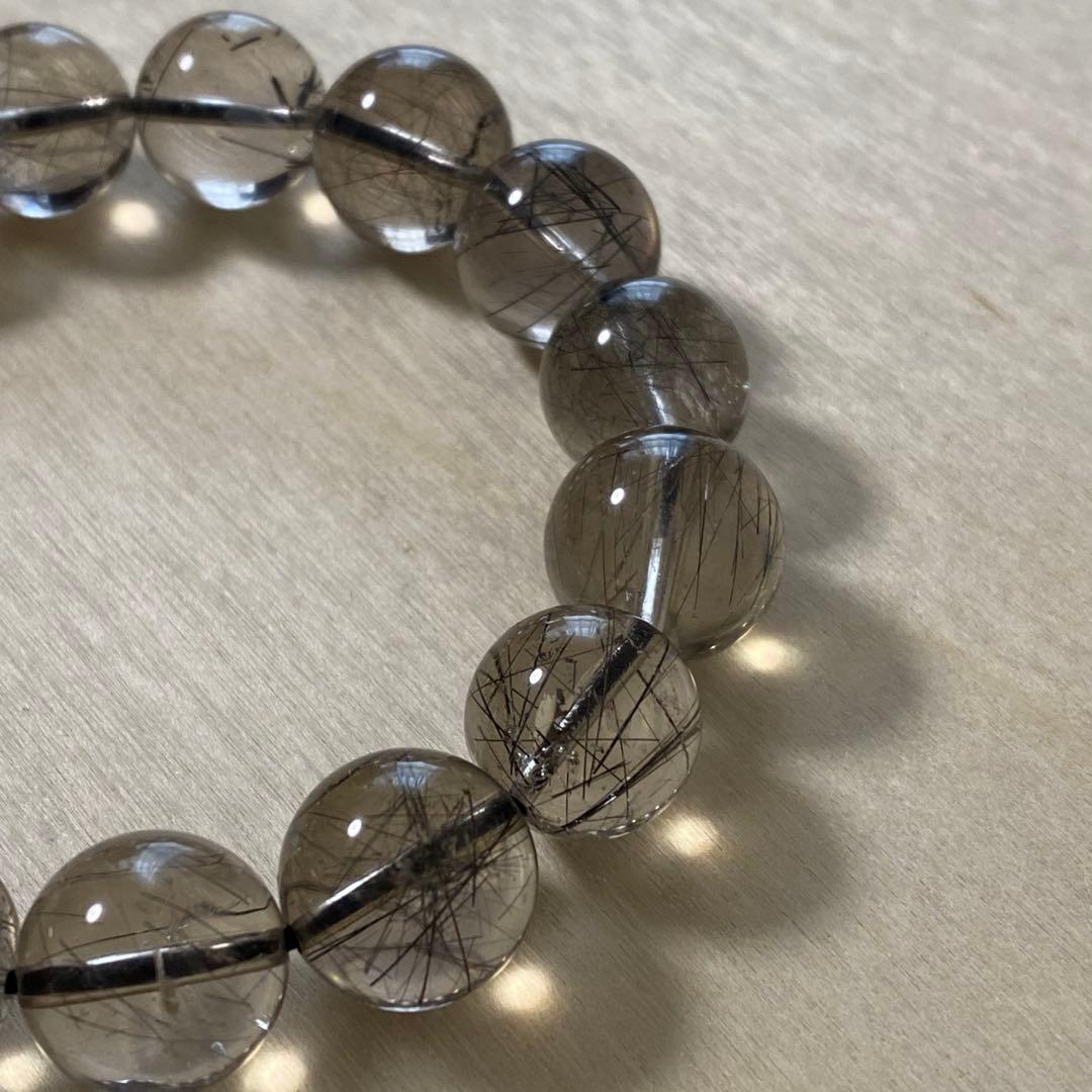 【9/17まで価格!!】ブラックルチルクォーツ 大玉 ブレスレット