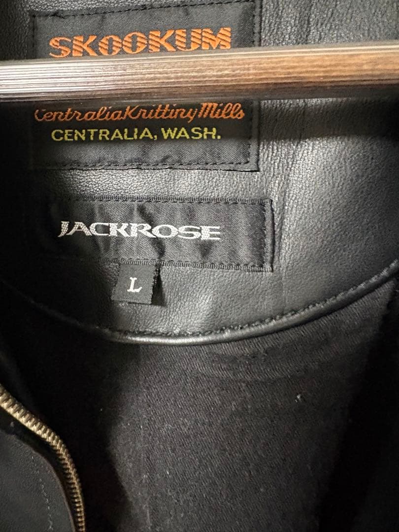 ジャケット・アウター SKOOKUM.JE LAMB LEATHER ZIP JACKET