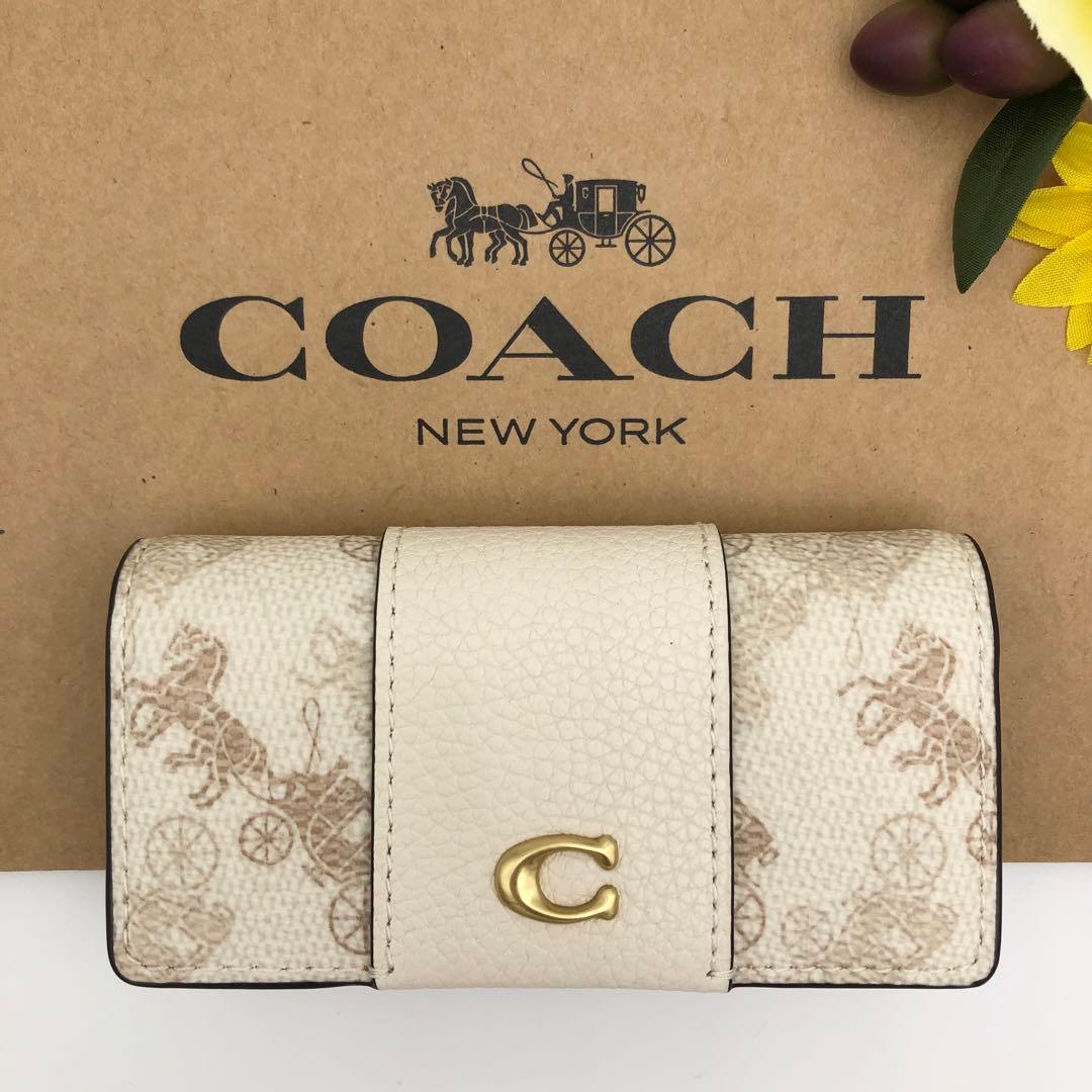 COACH ★大人気★ 6リング キーケース ホース キャリッジ チョーク 新品