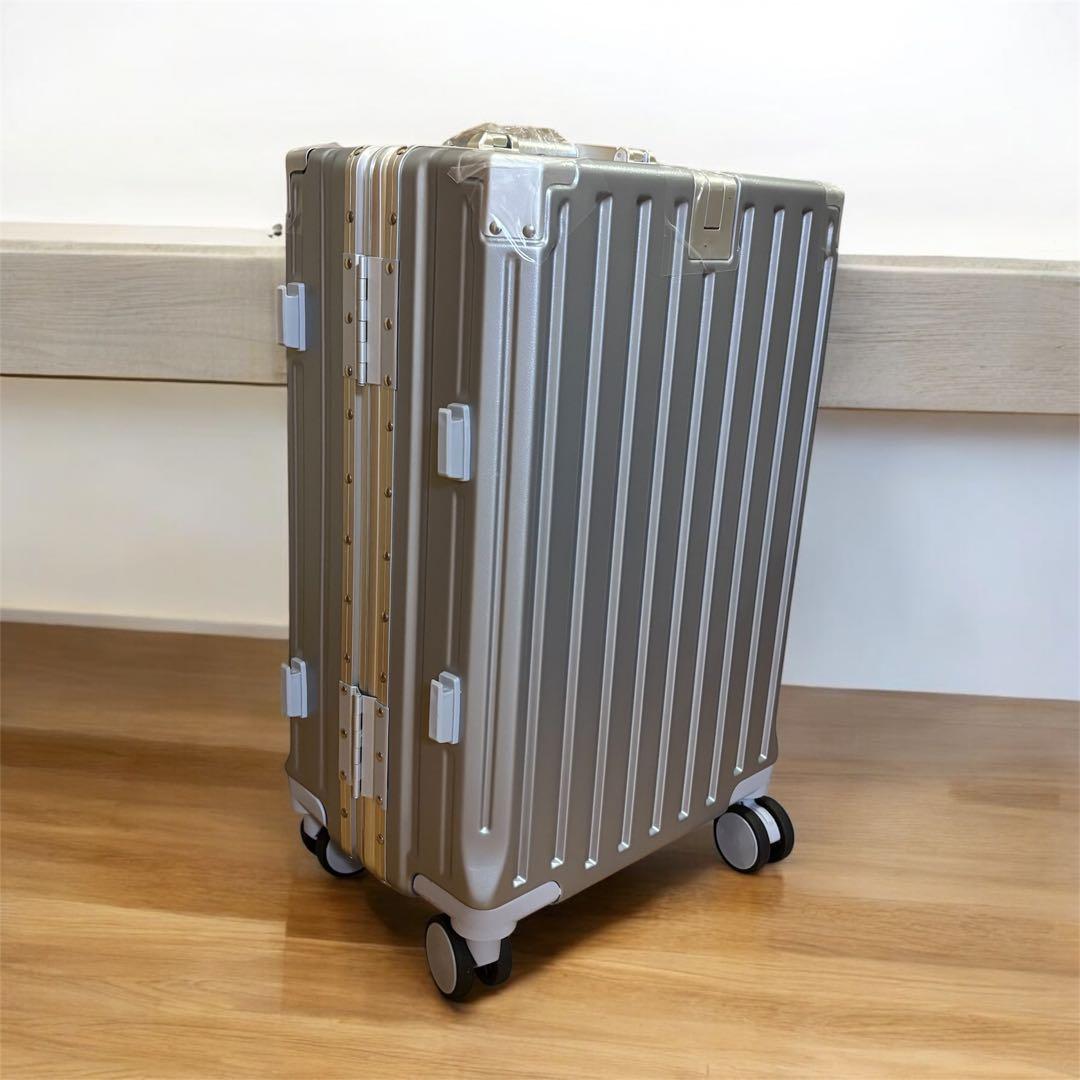 スーツケース アルミフレームタイプ キャリーケース シルバー 機内持込可 S