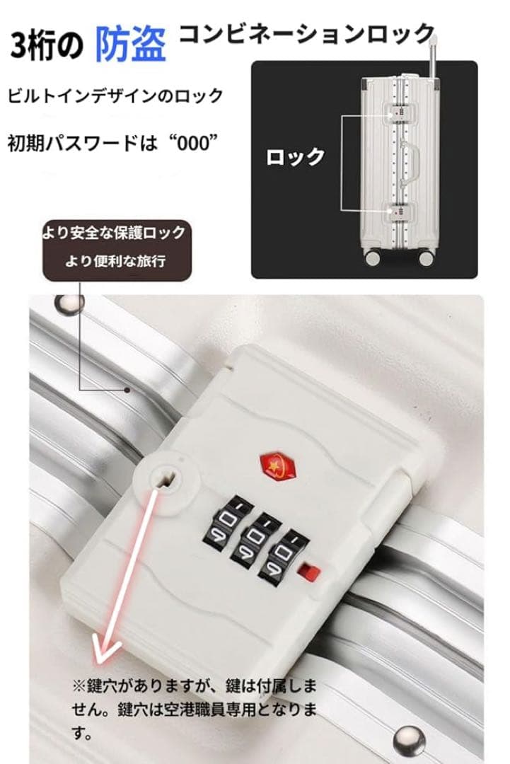 スーツケース アルミフレームタイプ キャリーケース シルバー 機内持込可 S