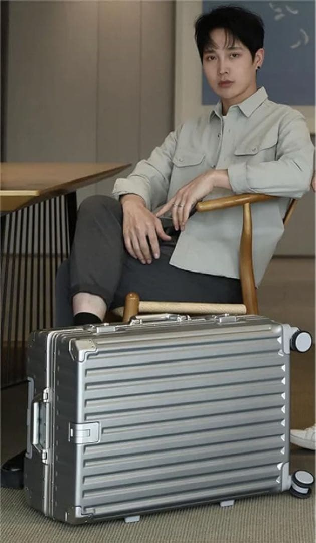 スーツケース アルミフレームタイプ キャリーケース シルバー 機内持込可 S