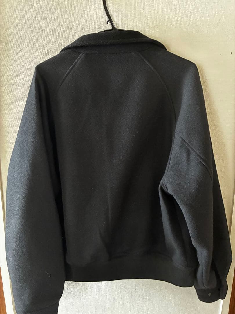 【CLEL】ウールブレンド テックメルトン2wayブルゾン ブラック Mサイズ