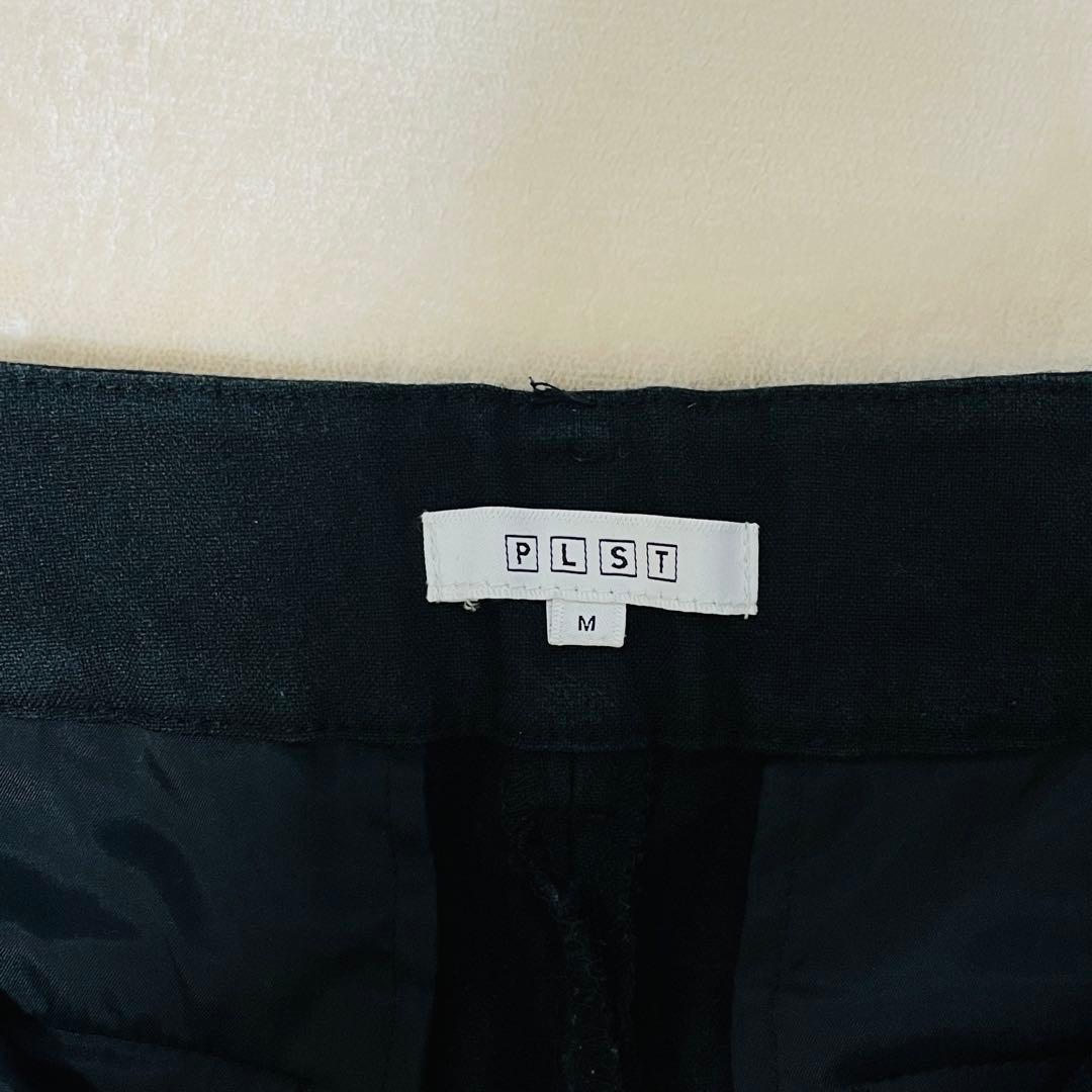 PLST パンツスーツ セットアップ カラーレスジャケット おまけコサージュ付き