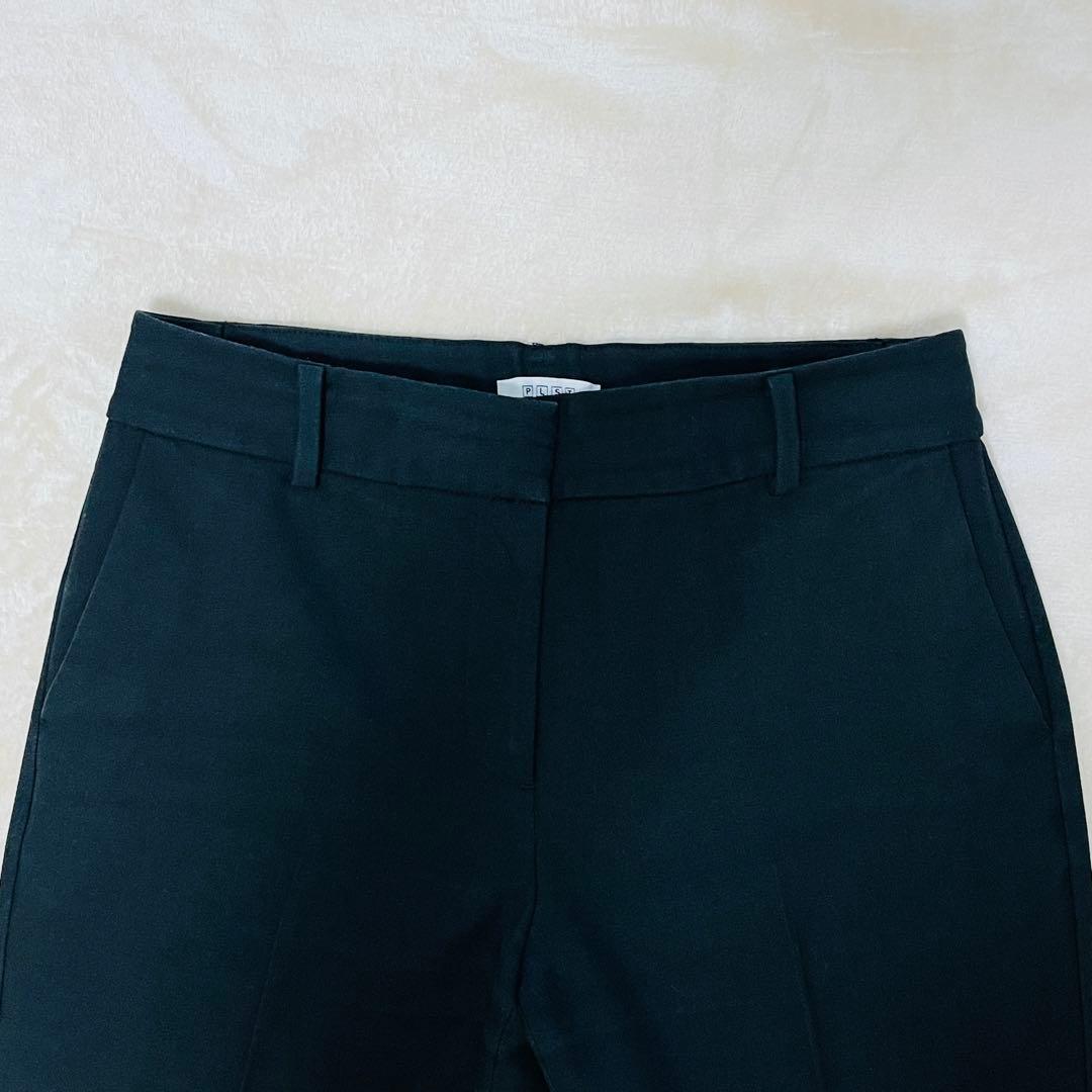 PLST パンツスーツ セットアップ カラーレスジャケット おまけコサージュ付き