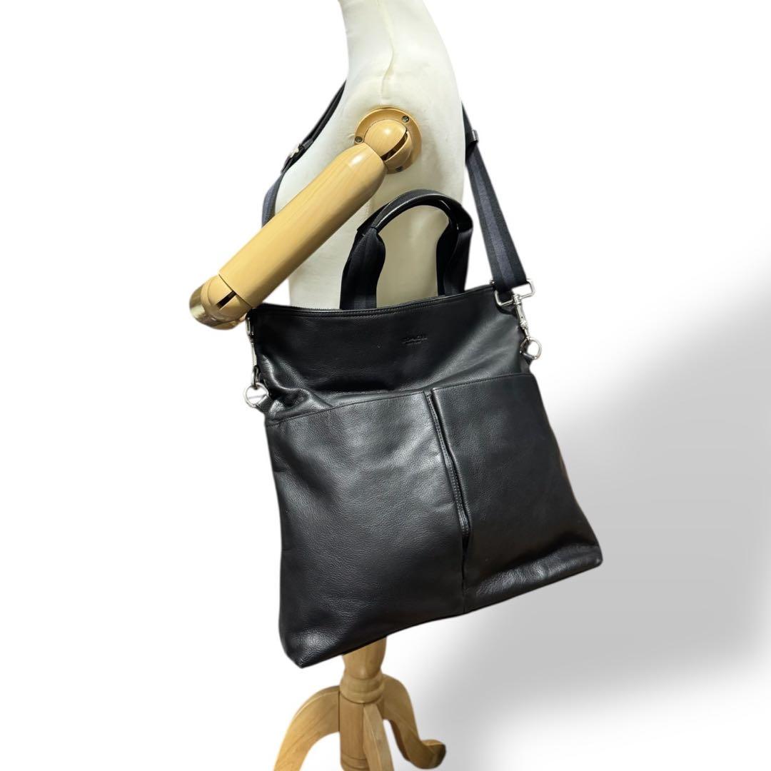 極美品✨️コーチ 2way ショルダーバッグ チャールズ 通勤 ビジネス 黒