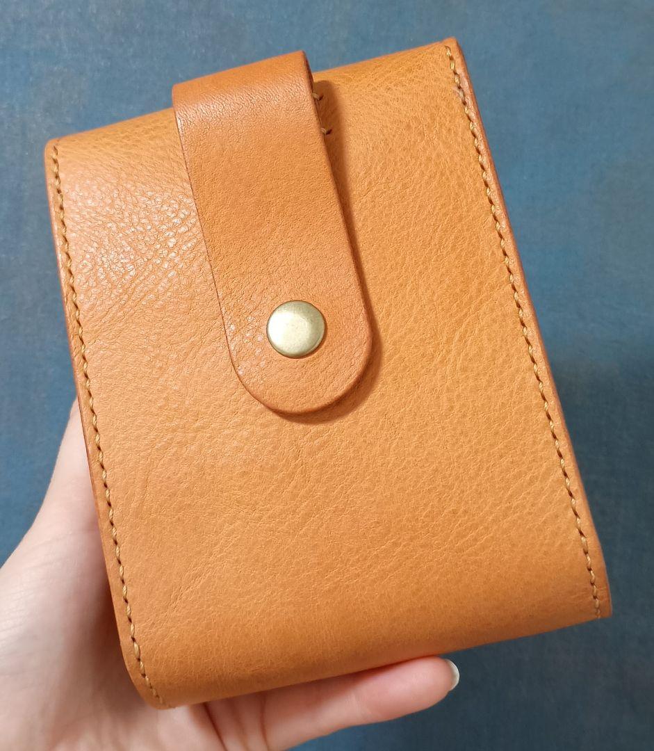 ヌメ革スマホポーチ ベルト通し 栃木レザーキーケース ハンドメイド手縫い