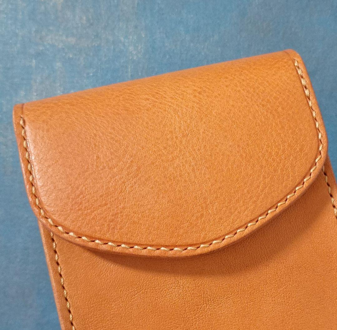 ヌメ革スマホポーチ ベルト通し 栃木レザーキーケース ハンドメイド手縫い