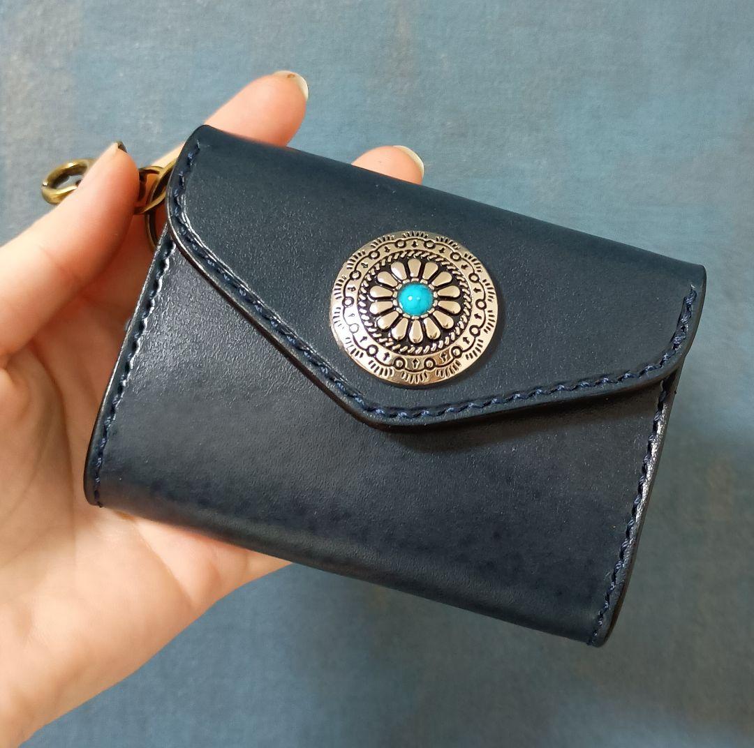 ヌメ革スマホポーチ ベルト通し 栃木レザーキーケース ハンドメイド手縫い