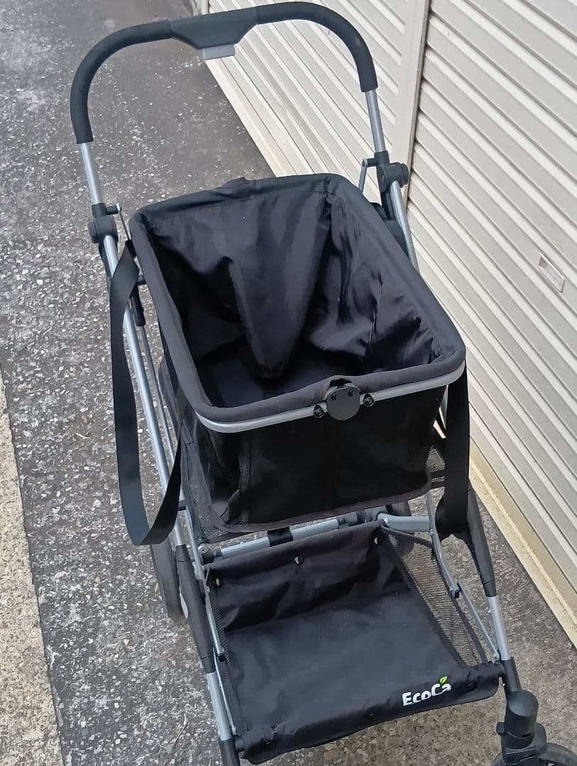 EcoCa 　エコカ　折りたたみ式ショッピングカート ブラック