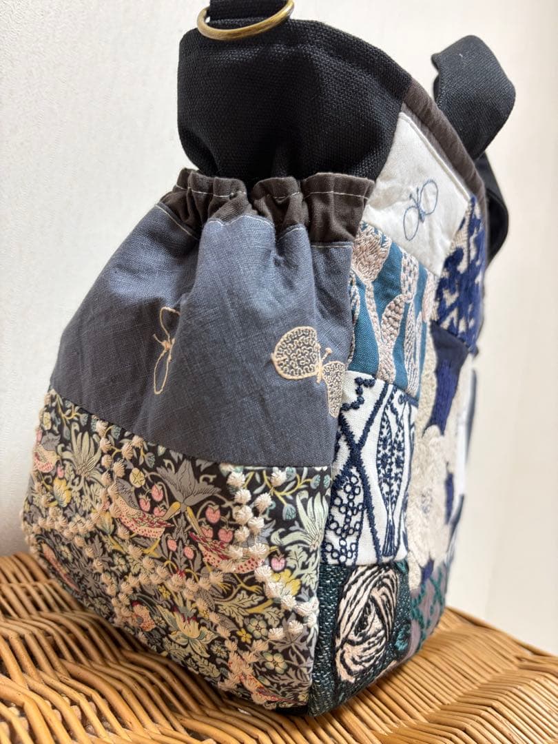 ミナペルホネン＊パッチギャザポケファスナートートL✂️ハンドメイド