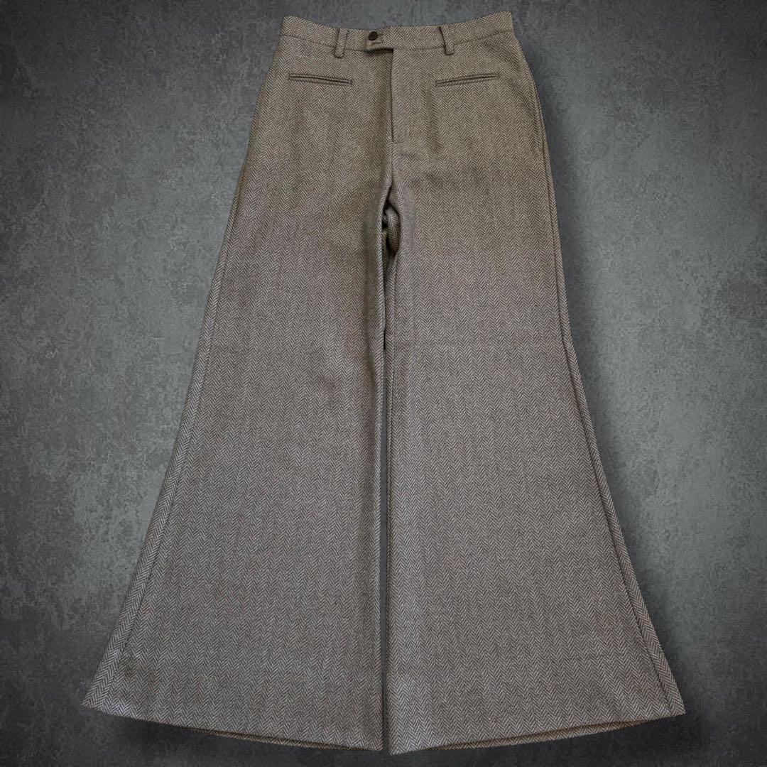 パンツ SHIKITARI wide volume herringbone pants