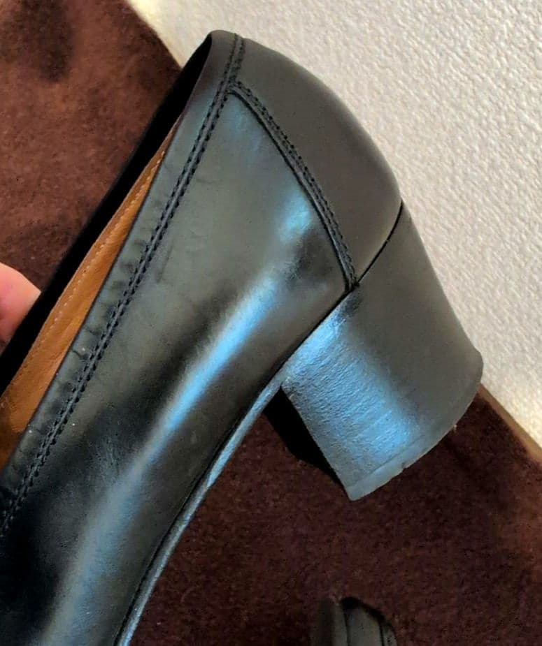 サイズ37 HERMES ブラック ローファー 金具Hロゴ