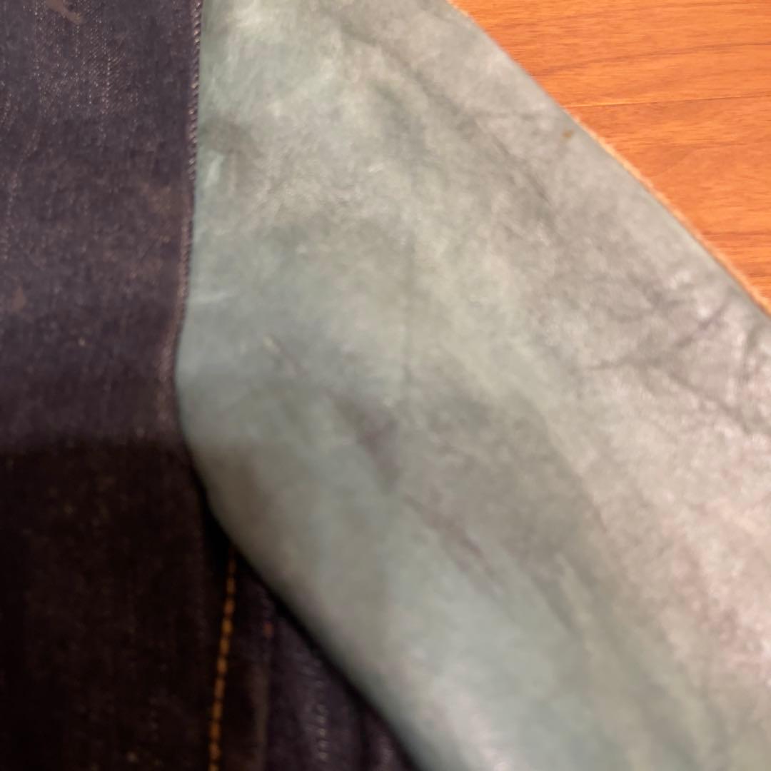 希少 Schott ショット　L ライダースジャケット デニムレザー　ワッペン