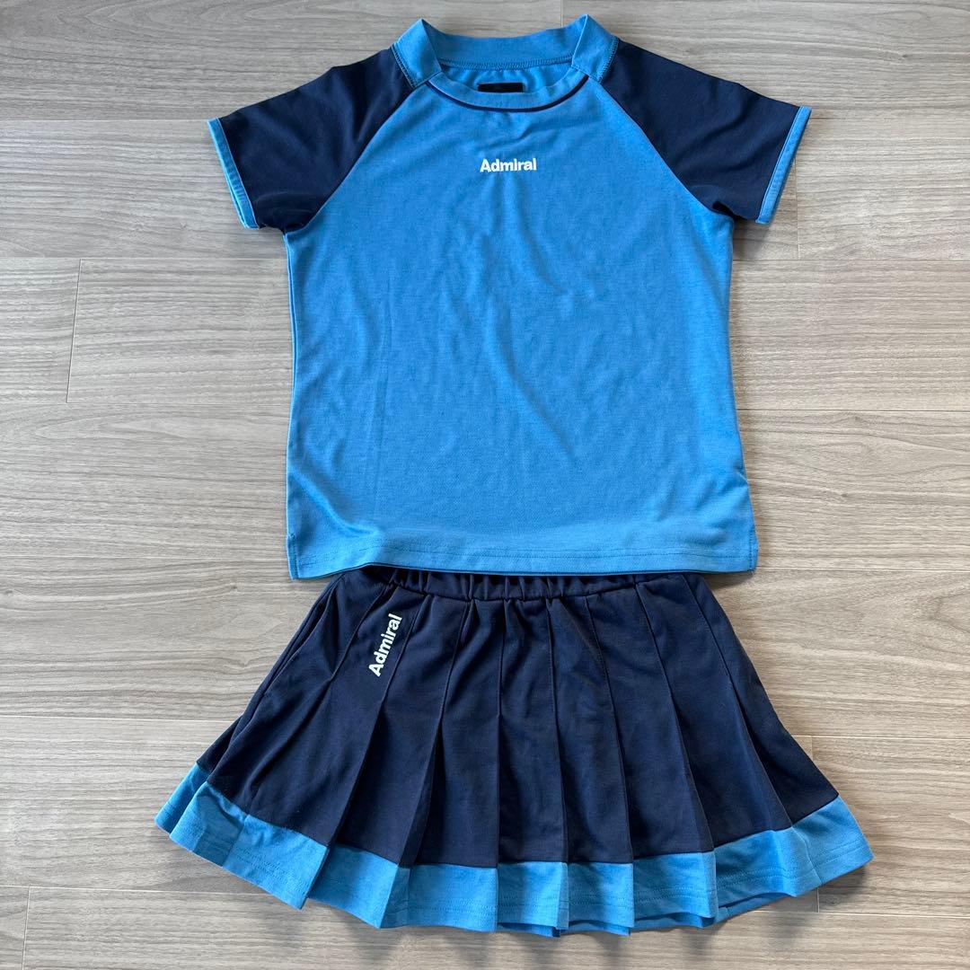最終価格アドミラル レディーステニスウェア 青紺 ゲームシャツ＆スコート セット