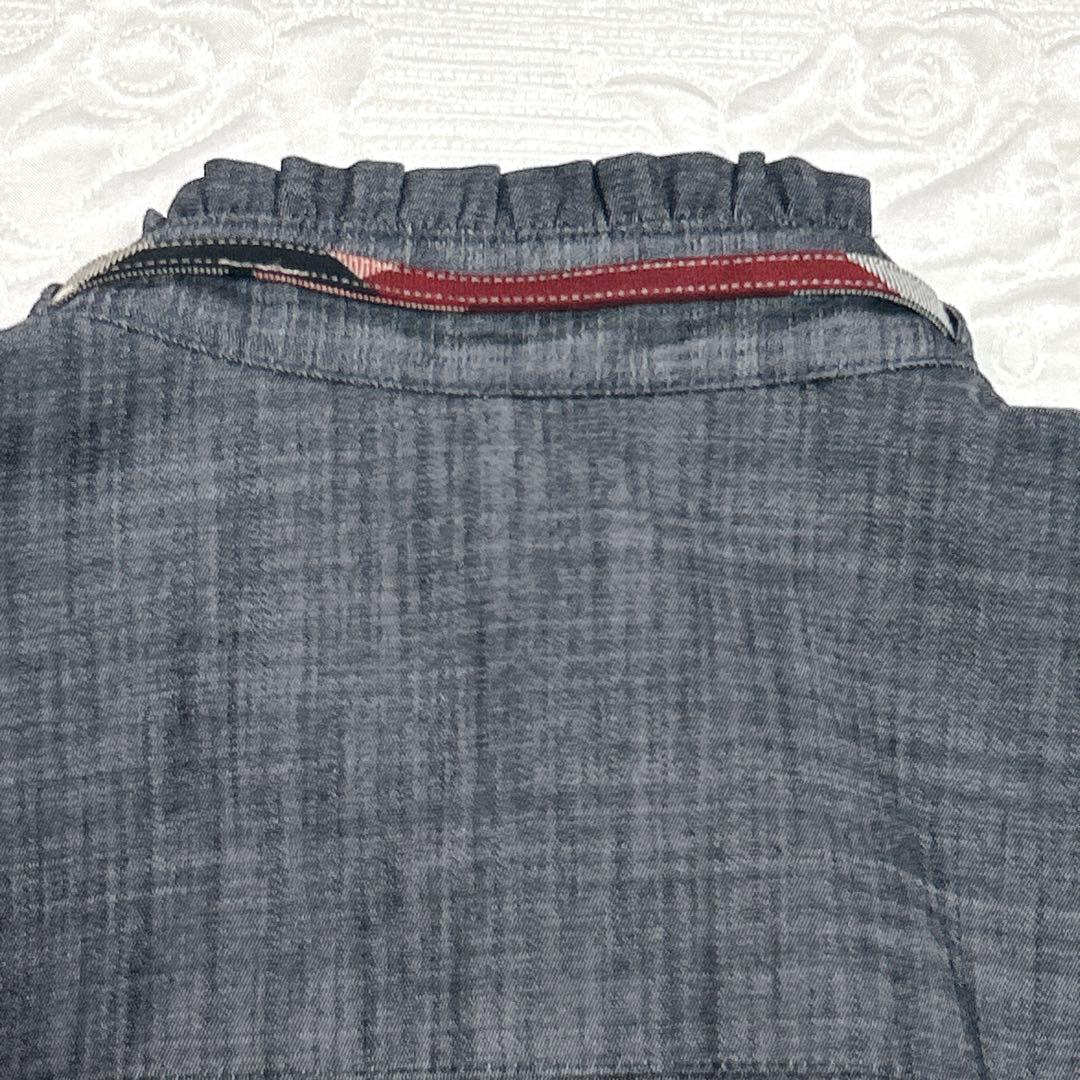 極美品❤︎ブルーレーベル シャンブレー Aライン ワンピース ボウタイ ストレッチ