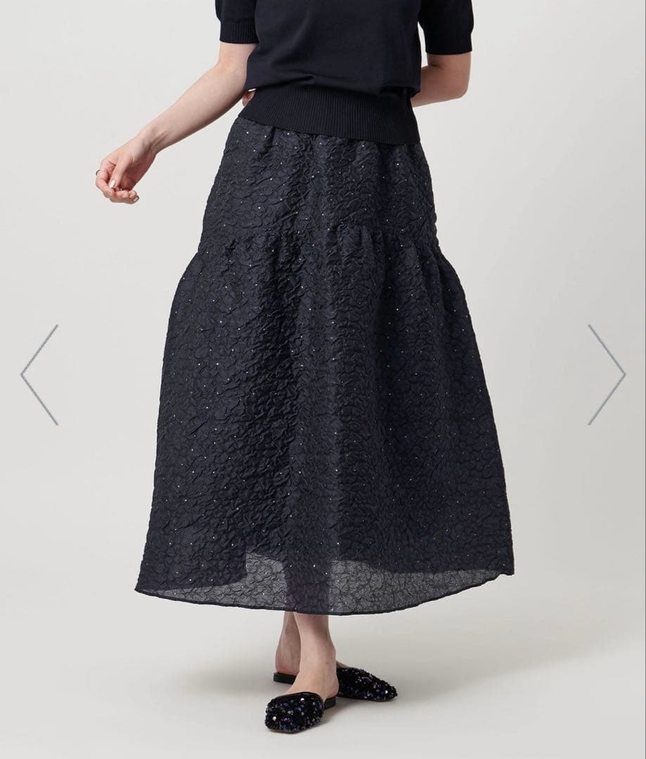 最終値下げ　 united arrows ジャガードスカートS 36 ネイビー