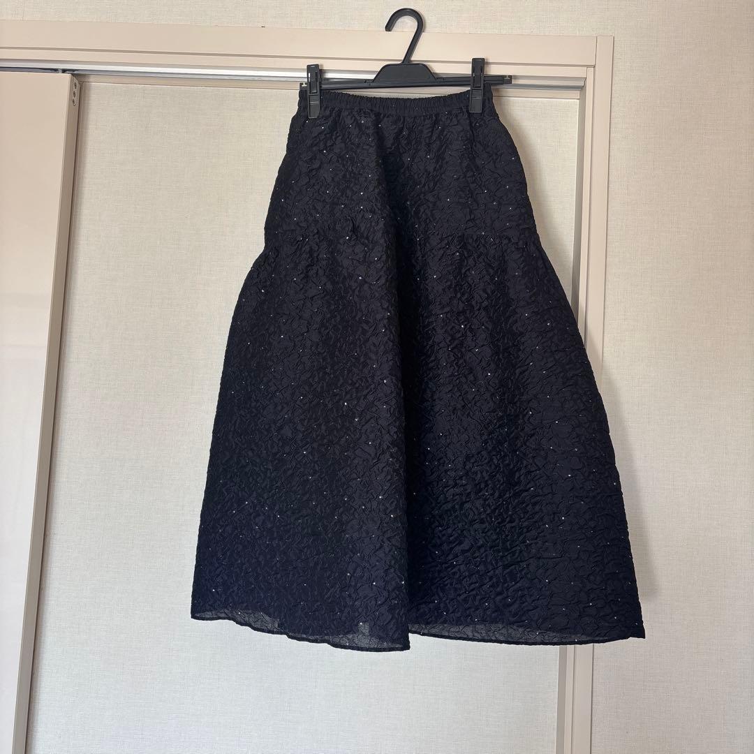 最終値下げ　 united arrows ジャガードスカートS 36 ネイビー