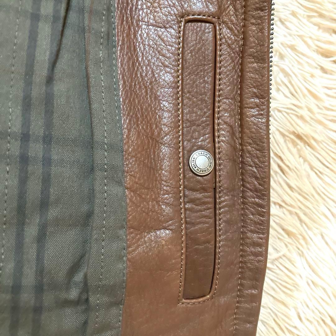 COACHレザージャケット　希少Lサイズ ブラウン／L／カウレザー（牛革）