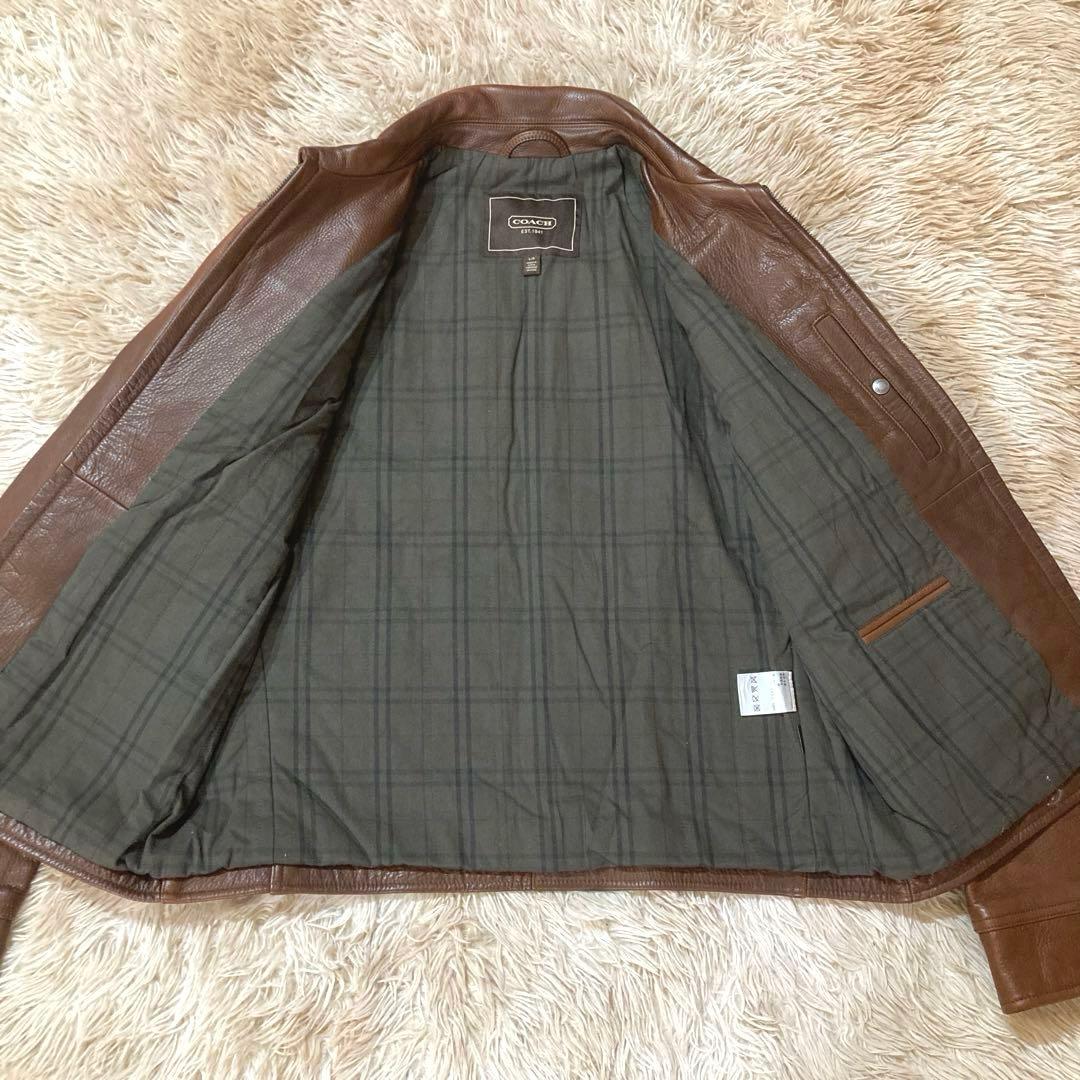 COACHレザージャケット　希少Lサイズ ブラウン／L／カウレザー（牛革）