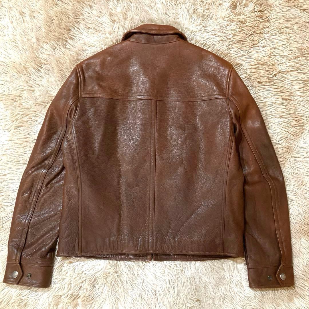 COACHレザージャケット　希少Lサイズ ブラウン／L／カウレザー（牛革）