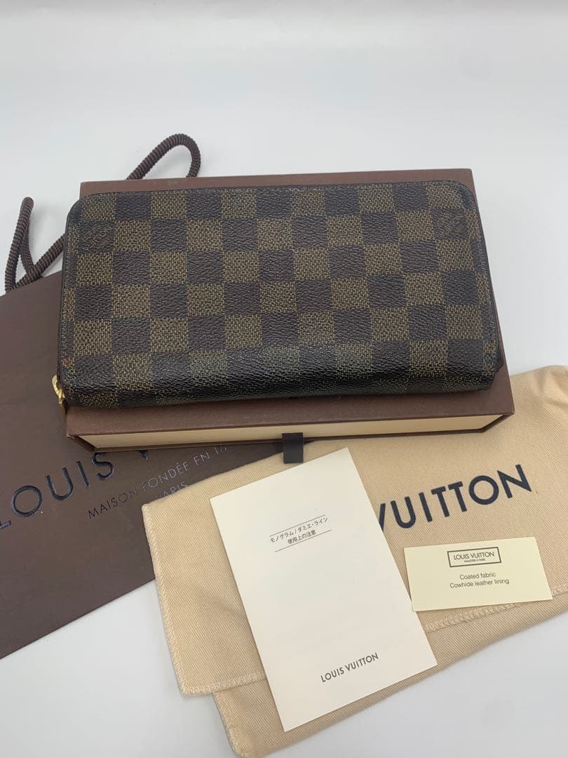 のぶひで ジッピーウォレット★ダミエ★ブラウン★長財布