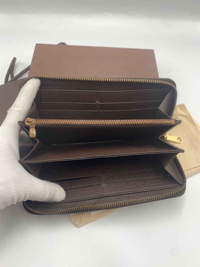 のぶひで ジッピーウォレット★ダミエ★ブラウン★長財布