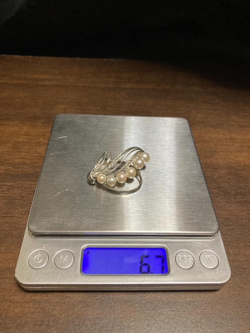 美品 ミキモト アコヤ真珠 パール ブローチ シルバー 6粒 6珠