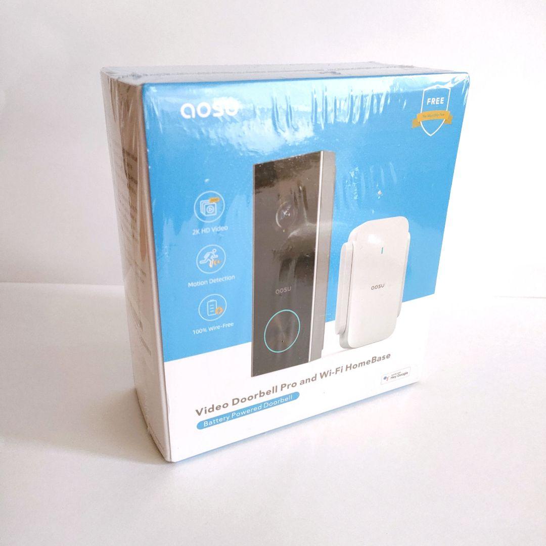 美品✨【AOSU 2K 】ドアホン ビデオドアベル カメラ付き wifi