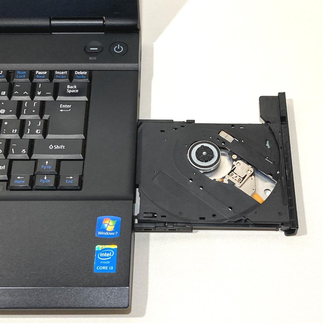 初心者✨快適i3・大画面・DVD✨黒✨すぐ使えるノートパソコン◇T407-3