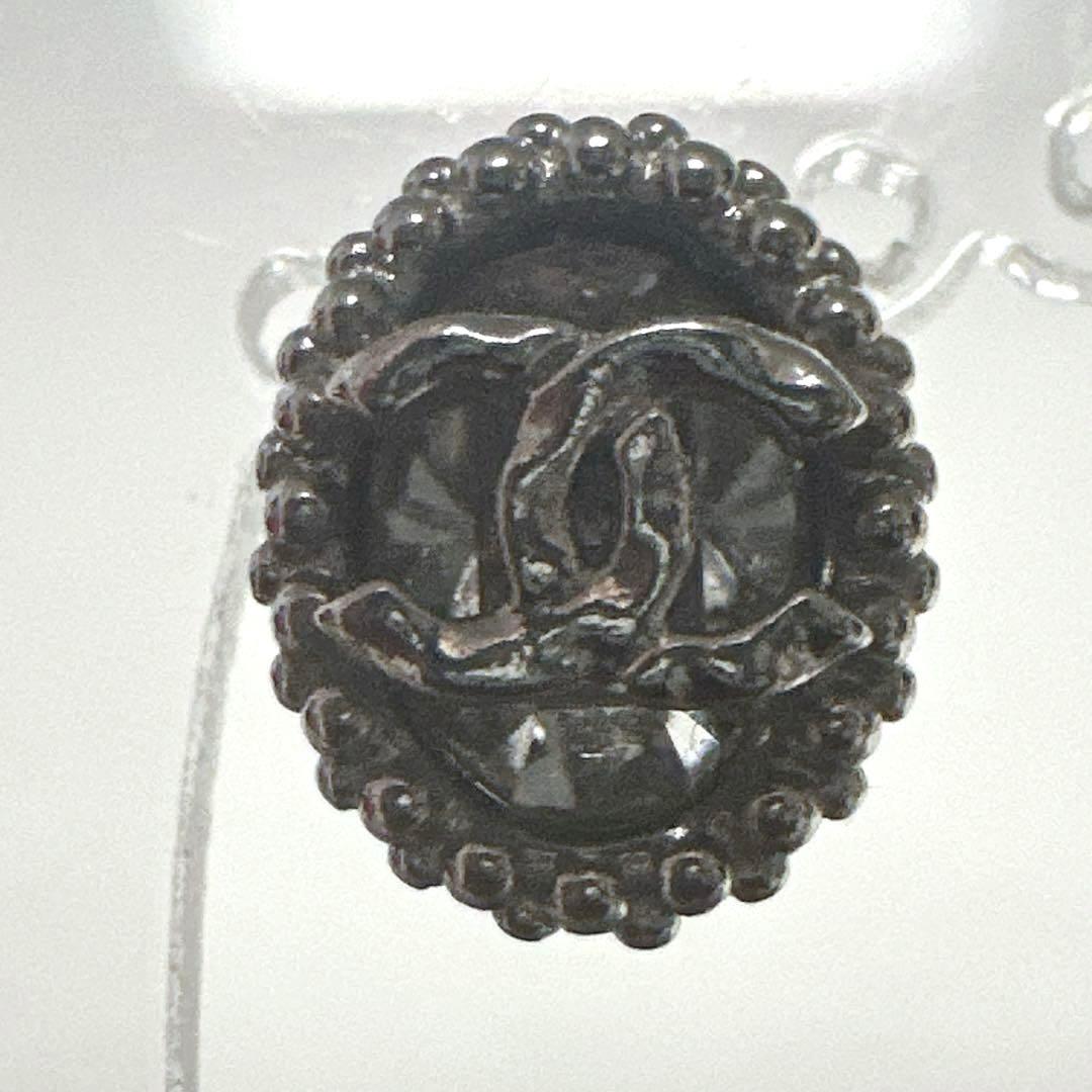 シャネル　CHANEL　ピアス　ココマーク　ラインストーン　シルバー　美品