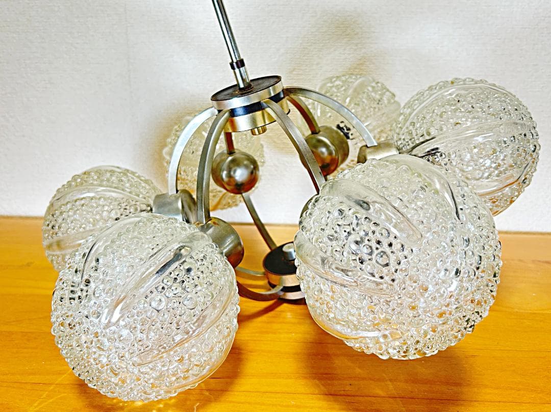 点灯確認済み スプートニク 6灯 60s スペースエイジ シャンデリア ライト