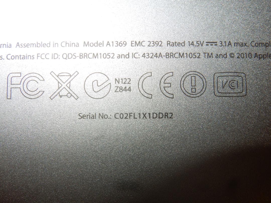 MacBook本体 MacBook Air(13-inch Late 2010)