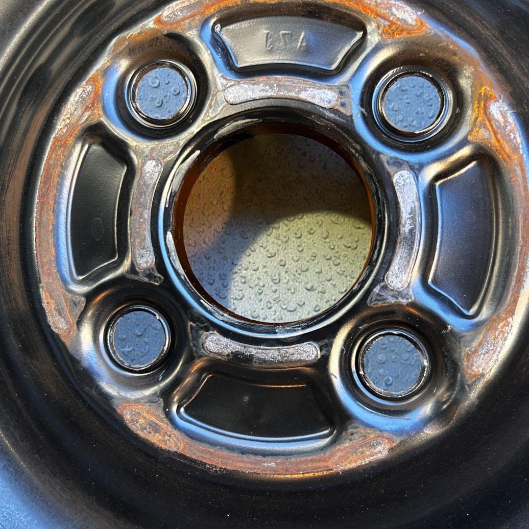 【9分山】155/65R14 ブラックスチールホイールセット