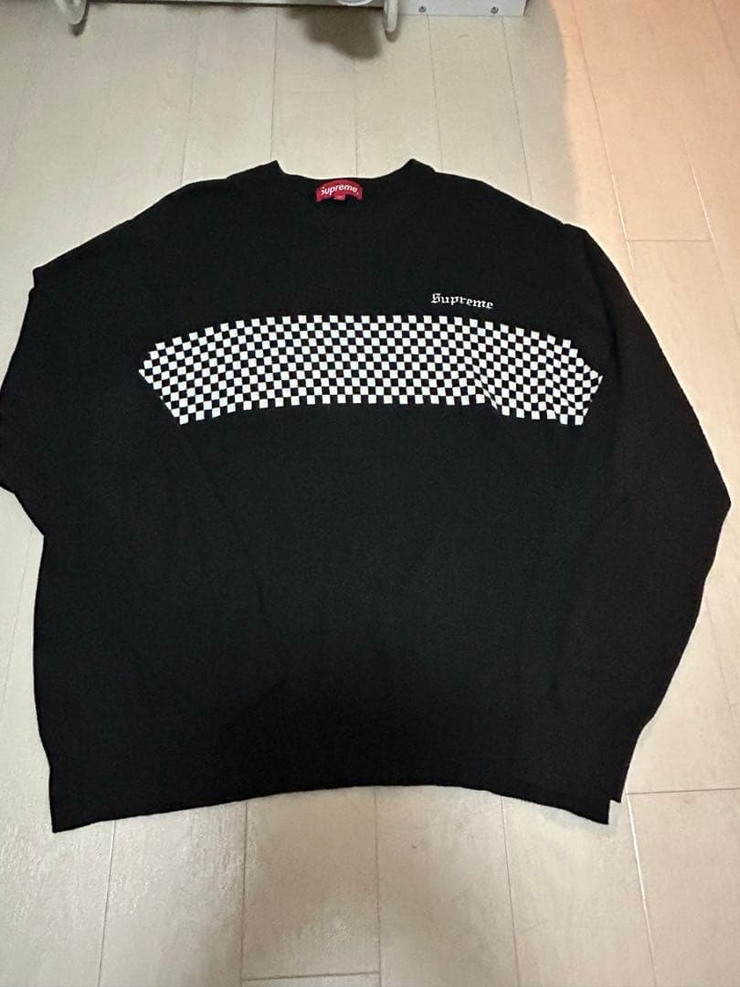 old supreme ニット　チェッカーフラッグ