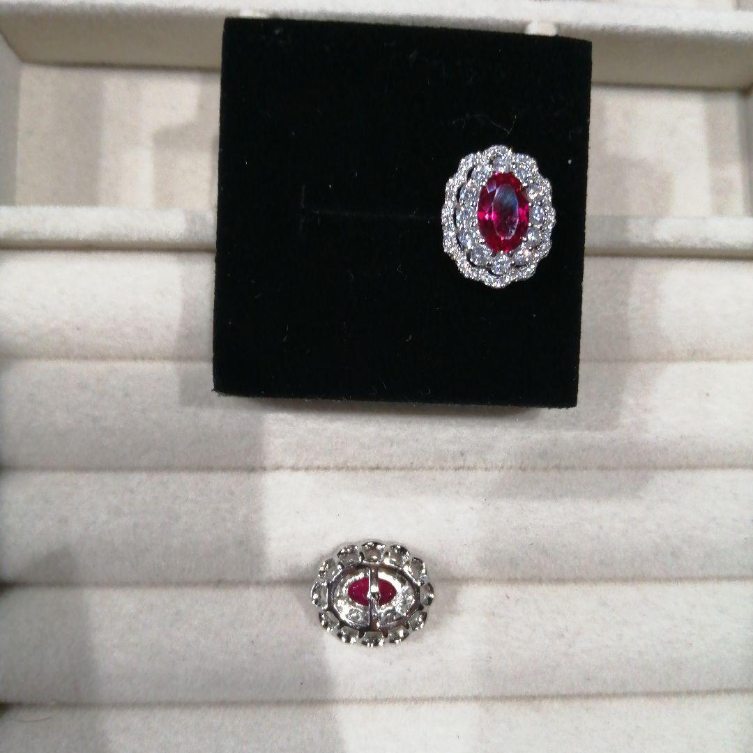 人工ルビー ピアス ピジョンブラッド 3ct