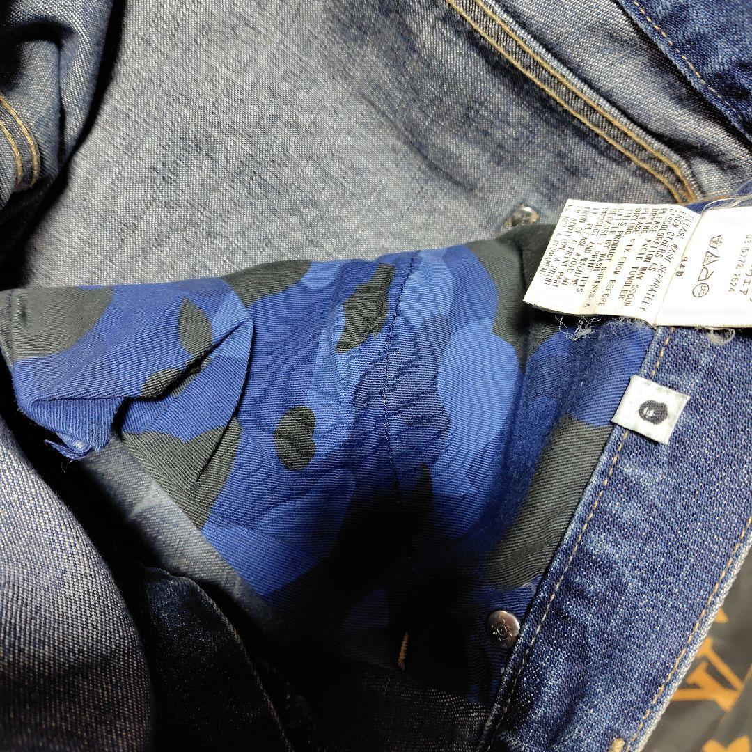 アベイシングエイプフロントBape ロゴ ストレートデニム インディゴブルー